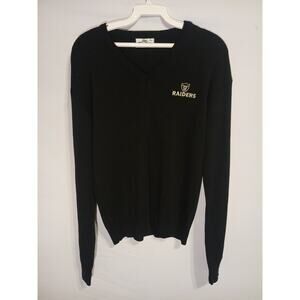 Vtg 80s Los Angeles Raiders Sweater Womens XL 18-20 Black Football USA B15